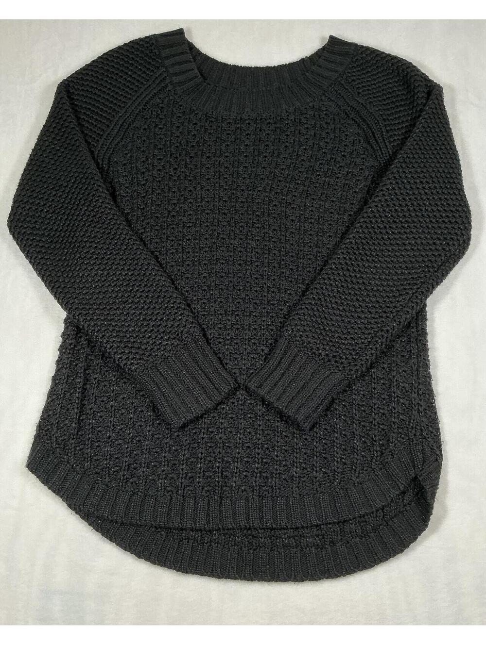 Calvin Klein Jeans Black Textured Knit Crewneck Sweater Size M - Picture 1 of 8